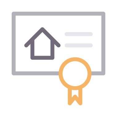 ev sertifikalı ince renk çizgisi vektör simgesi