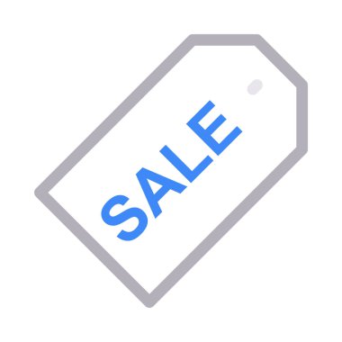 satış etiketi ince renk çizgisi vektör simgesi