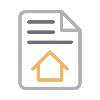 ev belge ince renk çizgisi vektör simgesi