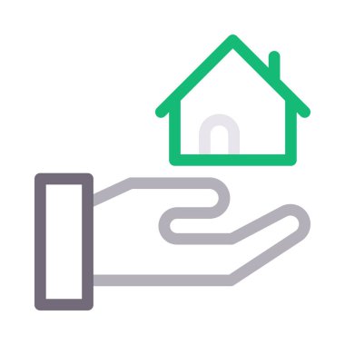 bakım ev ince renk çizgisi vektör simgesi