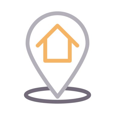 ev konumu ince renk çizgisi vektör simgesi