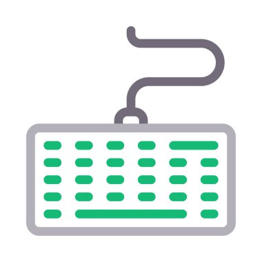 klavye ince renk çizgisi vektör simgesi