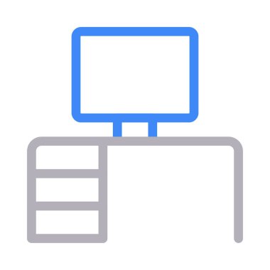 bilgisayar ince çizgi renk simge vektör