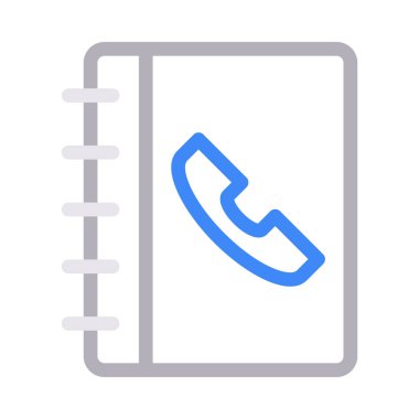 telefon rehberi ince renk çizgisi vektör simgesi