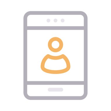 mobil profil ince renk çizgisi vektör simgesi