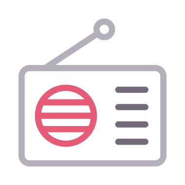 radyo ince renk çizgisi vektör simgesi