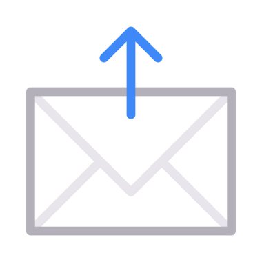 yükleme e-posta ince renk çizgisi vektör simgesi