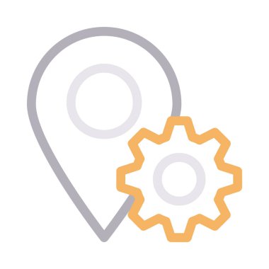 gps ayar ince renk çizgisi vektör simgesi