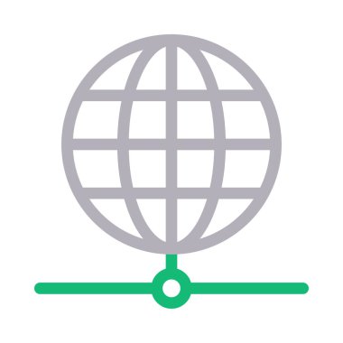 Küresel paylaşım ince renk çizgi vektör simgesi