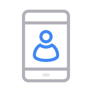 mobil profil ince renk çizgisi vektör simgesi