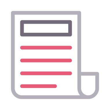 gazete ince renk çizgisi vektör simgesi