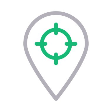 odak gps ince renk çizgisi vektör simgesi
