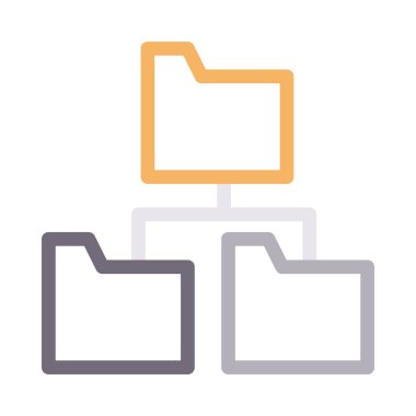 klasör bağlantısı ince renk çizgisi vektör simgesi