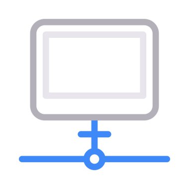 Lcd paylaşımı ince renk çizgisi vektör simgesi