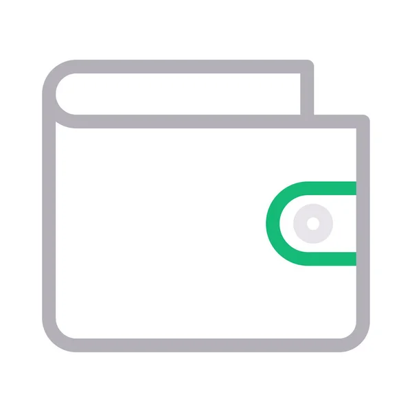 Plånbok Tunn Färg Linje Vektor Ikon — Stock vektor