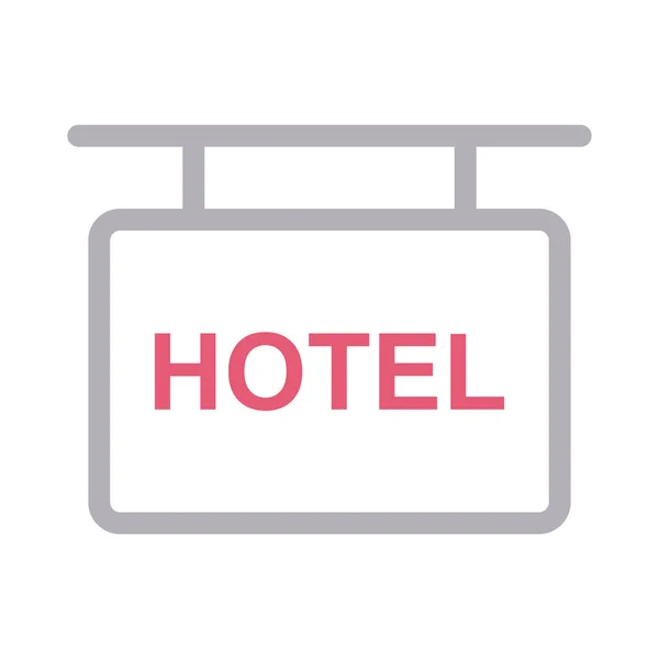 Hotel Board Dunne Kleur Lijn Vector Pictogram — Stockvector