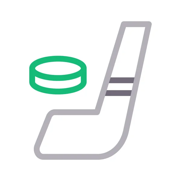 Icône Vectorielle Ligne Couleur Mince Hockey Sur Glace — Image vectorielle