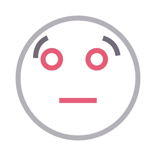 Emoji Πρόσωπο Λεπτή Γραμμή Χρώματος Εικονίδιο Διάνυσμα — Διανυσματικό Αρχείο