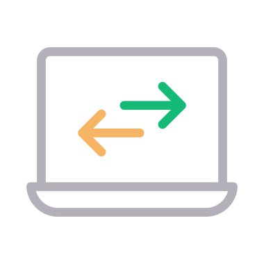 yön ince renk çizgisi vektör simgesi