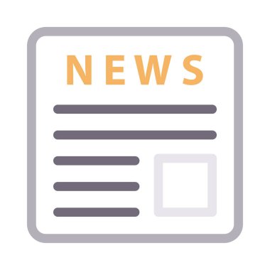 gazete ince renk çizgisi vektör simgesi