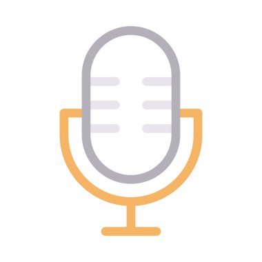 mikrofon ince renk çizgisi vektör simgesi