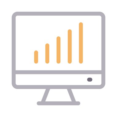 çevrimiçi grafik ince renk çizgisi vektör simgesi