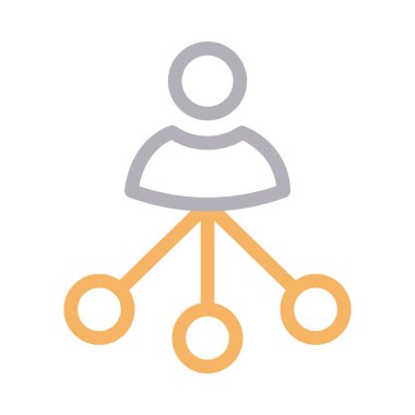 kullanıcı bağlantısı ince renk çizgisi vektör simgesi 