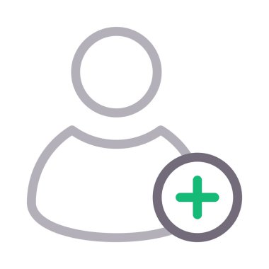 kullanıcı ince renk çizgisi vektör simgesi ekle