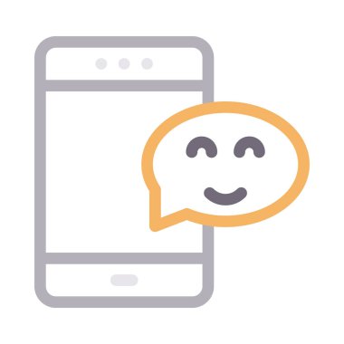 gülen sohbet ince renk çizgisi vektör simgesi