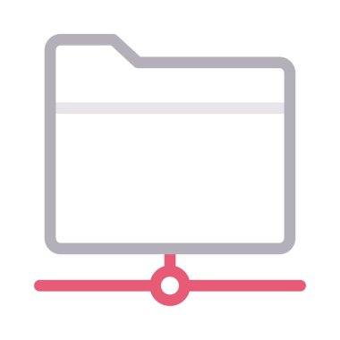 klasör paylaşımı ince renk çizgisi vektör simgesi