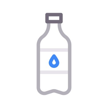 aqua şişe ince renk çizgisi vektör simgesi