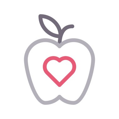 favori elma ince renk çizgisi vektör simgesi