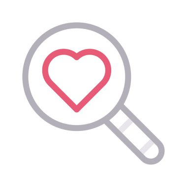 arama kalp ince renk çizgisi vektör simgesi