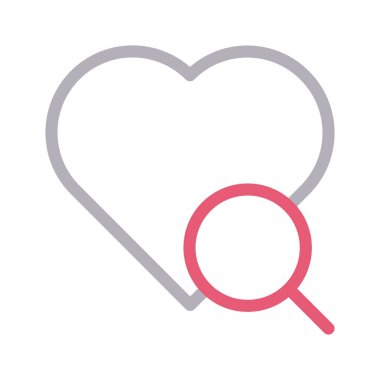 arama kalp ince renk çizgisi vektör simgesi