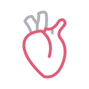 kalp organı ince renk çizgisi vektör simgesi