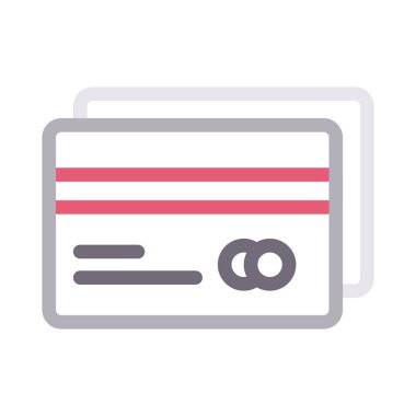 atm kartı ince renk çizgisi vektör simgesi