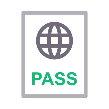 pasaport ince renk çizgisi vektör simgesi