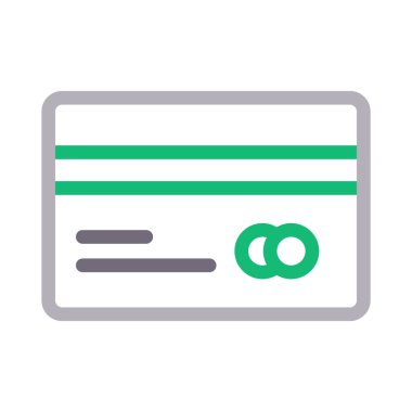 atm kartı ince renk çizgisi vektör simgesi