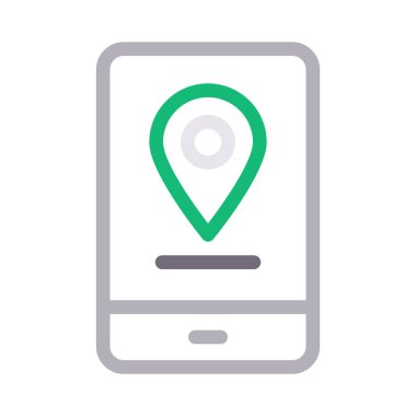 çevrimiçi konum ince renk çizgisi vektör simgesi