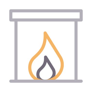 yangın ince renk çizgisi vektör simgesi