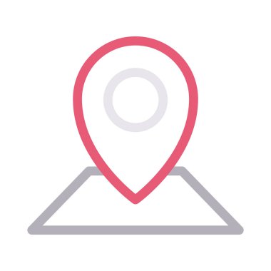 konum ince renk çizgisi vektör simgesi