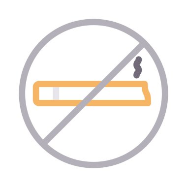 sigara içme yok ince renk çizgisi vektör simgesi