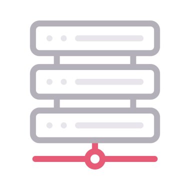 sunucu ince renk çizgisi vektör simgesi