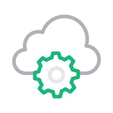 bulut ayarı ince renk çizgisi vektör simgesi 