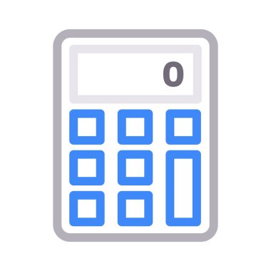 hesap makinesi ince renk çizgisi vektör simgesi