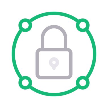 kilit paylaşımı ince renk çizgi vektör simgesi