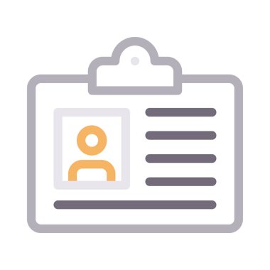 id card ince renk çizgisi vektör simgesi