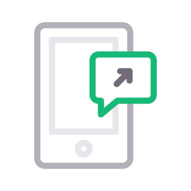 ileti gönder ince renk çizgisi vektör simgesi