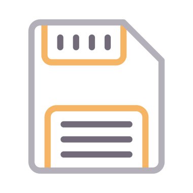 disket ince renk çizgisi vektör simgesi