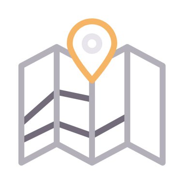 konum ince renk çizgisi vektör simgesi